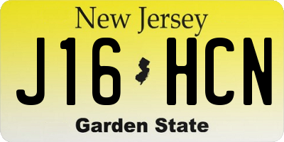 NJ license plate J16HCN