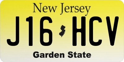 NJ license plate J16HCV