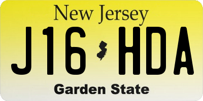 NJ license plate J16HDA