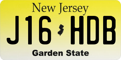NJ license plate J16HDB