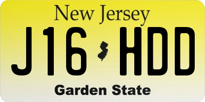 NJ license plate J16HDD