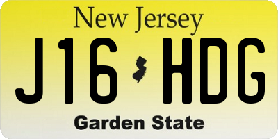 NJ license plate J16HDG