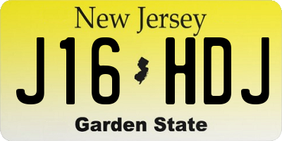 NJ license plate J16HDJ