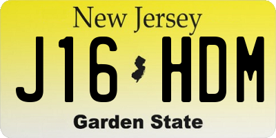 NJ license plate J16HDM