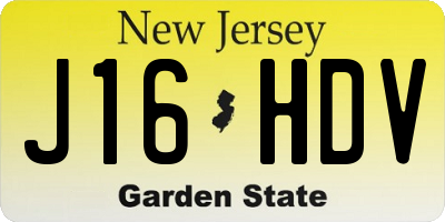 NJ license plate J16HDV