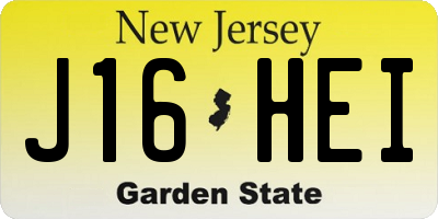 NJ license plate J16HEI