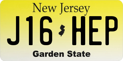 NJ license plate J16HEP