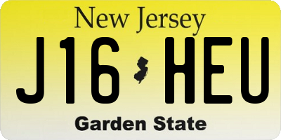 NJ license plate J16HEU