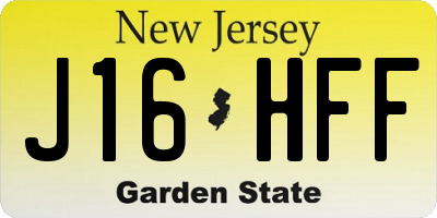 NJ license plate J16HFF