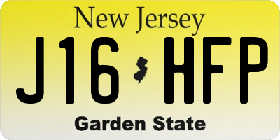 NJ license plate J16HFP