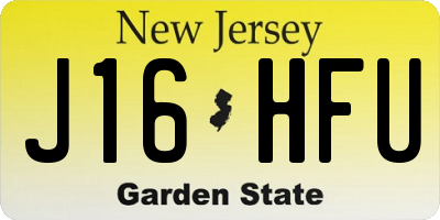 NJ license plate J16HFU