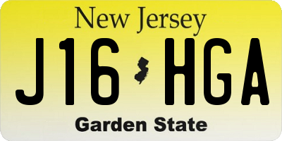 NJ license plate J16HGA