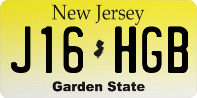 NJ license plate J16HGB