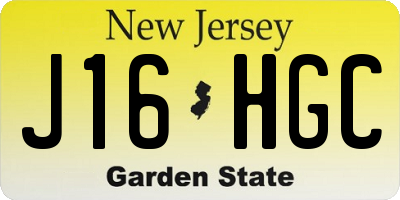 NJ license plate J16HGC