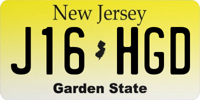 NJ license plate J16HGD