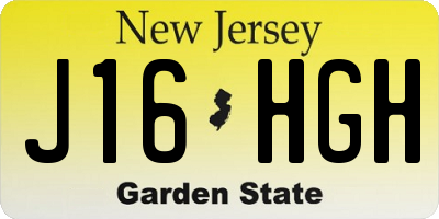 NJ license plate J16HGH