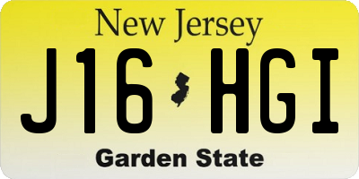 NJ license plate J16HGI