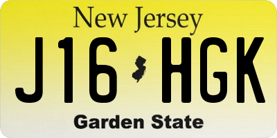 NJ license plate J16HGK