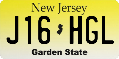 NJ license plate J16HGL