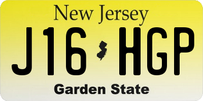 NJ license plate J16HGP