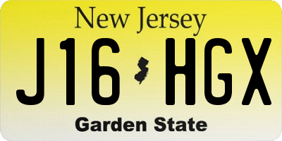 NJ license plate J16HGX