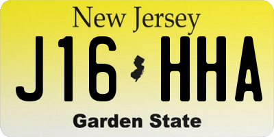 NJ license plate J16HHA