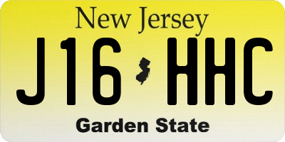 NJ license plate J16HHC