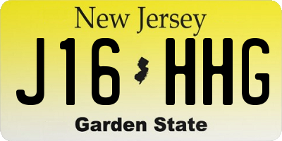 NJ license plate J16HHG