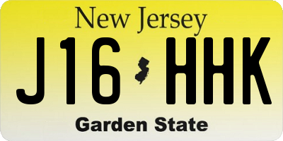 NJ license plate J16HHK