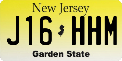 NJ license plate J16HHM