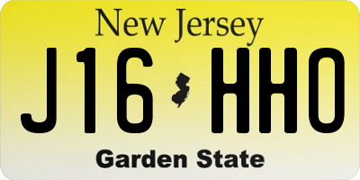 NJ license plate J16HHO