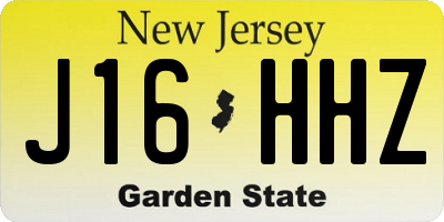 NJ license plate J16HHZ