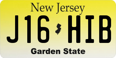 NJ license plate J16HIB