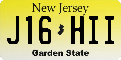 NJ license plate J16HII