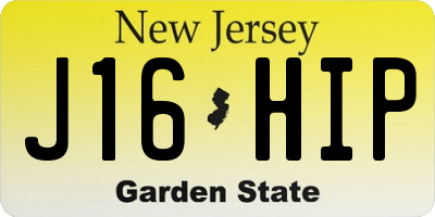 NJ license plate J16HIP