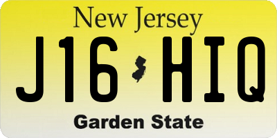 NJ license plate J16HIQ