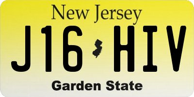 NJ license plate J16HIV