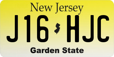 NJ license plate J16HJC