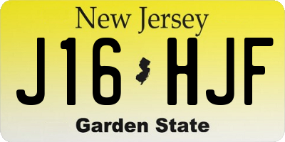 NJ license plate J16HJF