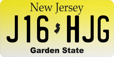 NJ license plate J16HJG