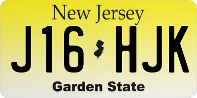 NJ license plate J16HJK