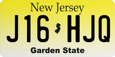 NJ license plate J16HJQ