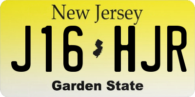 NJ license plate J16HJR