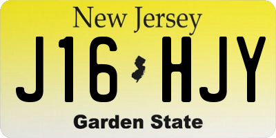 NJ license plate J16HJY