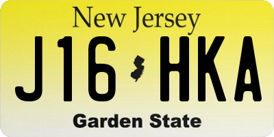 NJ license plate J16HKA
