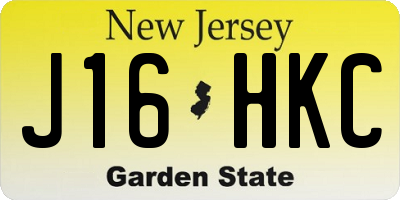 NJ license plate J16HKC