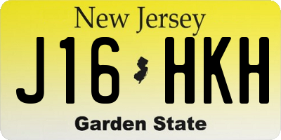 NJ license plate J16HKH