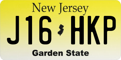 NJ license plate J16HKP