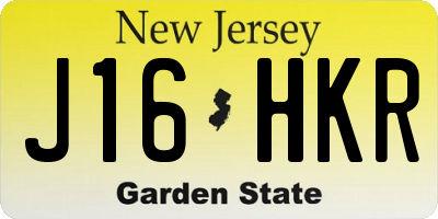 NJ license plate J16HKR