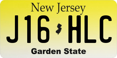 NJ license plate J16HLC